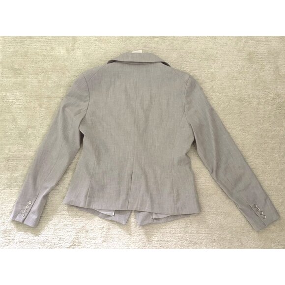 Ecru Womens Gray Blazer Size 8 Classic Shaped One Button Workwear Career Jacket - Picture 10 of 11
